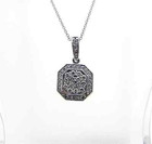 Beautiful 14k White Gold Natural Diamonds 0.65 tcw Charm Pendant Chain Necklace — photo 8