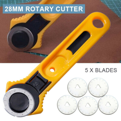 28mm Leder Rollmesser Rotary Cutter Rollschneider Rundschneider + 5X Klinge XY