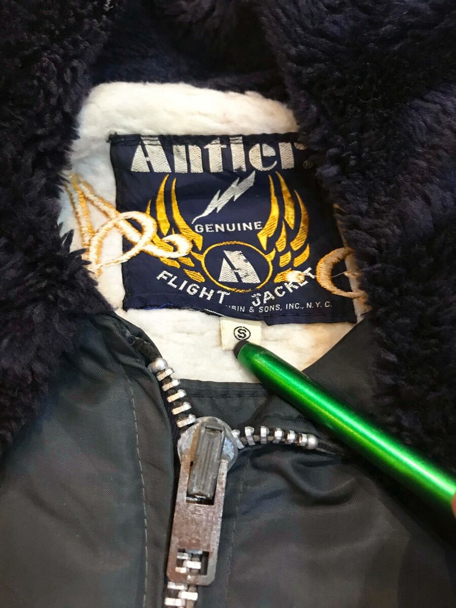 Vintage Antler US Air Force Army Flight Jacket S Black Sewn Vintage Antler US Air Force Army Flight Jacket S Black Sewn