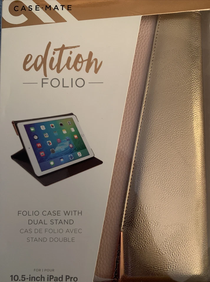 Funda Case Mate Brilliance Folio Doble Soporte Dorado y Rosa para iPad Pro 10.5" Foto 2 de 3