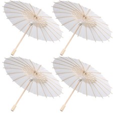 4PCS White Paper Parasol Umbrella Chinese Paper Umbrella Wedding Decoration
