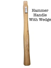 HAMMER HANDLE 13-1/2"  HICKORY W/WEDGE OVAL EYE 7/6" X 3/4"