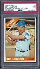1966 Topps # 43 Don Landrum Cubs Button on Pants Showing Variation NM PSA 7