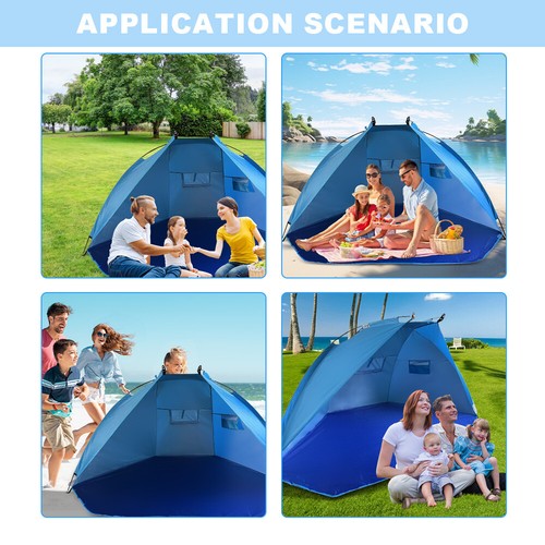 Pop Up Strandmuschel UV Schutz Sonnenschutz Sonnensegel Strandzelt Automatik - Bild 12 von 20