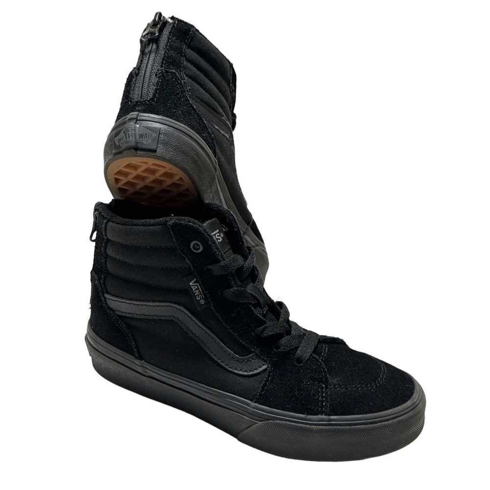 Vans Youth Black Unisex Filmore Hi Zip Sneakers Sz