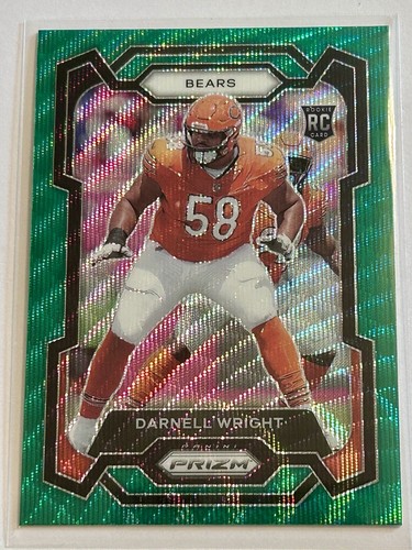 Darnell Wright 2023 Panini Prizm Rookie Green Wave Prizm RC #313 Chicago Bears - Foto 3 di 7