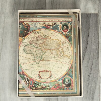Caspari Boxed Note Cards, World Maps - Box of 8 (62603.46)
