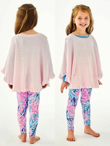 NEW Lilly Pulitzer GIRLS HANI DRESS PONCHO Frosted PALE PINK Ruffle XL 12 14 - Picture 2 of 9