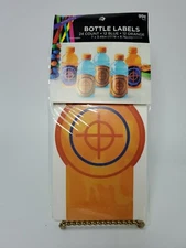 Target Labels for Bottles Party Goods-24ct. 12 Orange 12 Blue 
