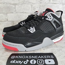Nike Air Jordan 4 Retro OG Bred 2019 GS 408452-060 Grade School Size 7y