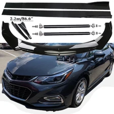 Front Bumper Lip Spoiler Side Skirts Rear Glossy Black For Chevy Cruze