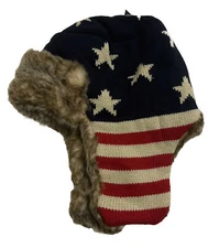 Winter Hat American Flag Patriotic Trapper Men’s Women’s Warm Men’s Women’s