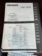 AIWA CSD-EX03 CSDEX03 Repair Service Manual 1036 1540 FROM THE USA **ORIGINAL**