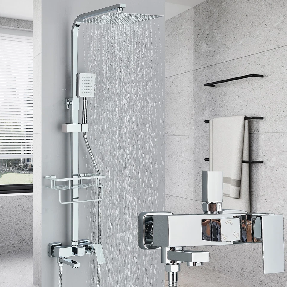 Edelstahl Duschset Duscharmatur Duschsystem Regendusche Mischbatterie Handbrause