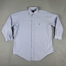 Ralph Lauren Shirt Mens Size 16.5 Blue Pony Dress Button Up Long Sleeve 