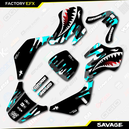 Gray & Cyan Savage Camo Racing Graphics kit Fits 00-06 Suzuki JR50 JR 50 Decal - Picture 4 of 5