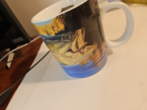 Tazza tazza caffè Prime Time Fred W. Thomas pesce basso pesca natura 2010 firmata - Foto 6 di 10