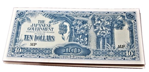 LOT OF 5 TEN DOLLARS THE JAPANESE GOVERNMENT - ABOUT UNCIRCULATED