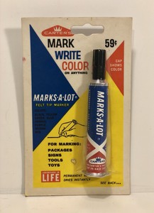 Vintage-1963-Carter-039-s-039-Marks-A-Lot-039-Black-Felt-Tip-Permanent-Ink-Marker-USA