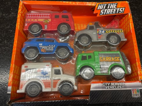 Road Rippers Mini City Vehicles City Service Vehicles Pack of 5 trucks - Picture 2 of 4