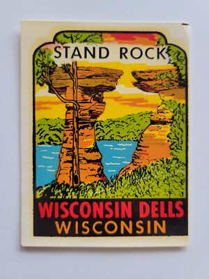 Wisconsin Dells Sticker Vintage Stand Rock Wisconsin Dells Travel Decal Water Transfer Sticker ...