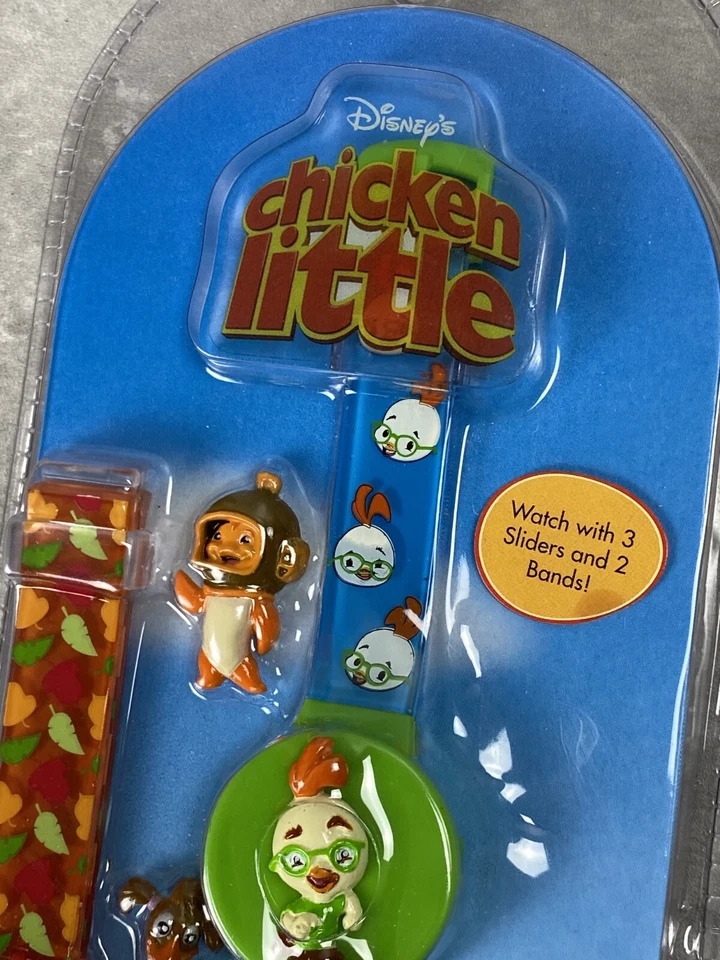 Relógio digital Disney's Chicken Little pulseiras e slides intercambiáveis vintage ano 2000 - Imagem 2 de 4