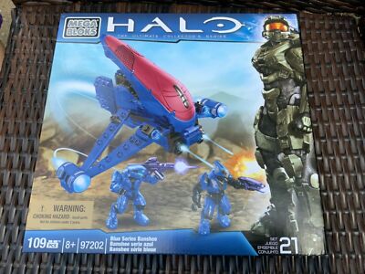 Halo Mega Bloks 97202 Blue Series Banshee ,.