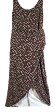 NEW, Reformation Kaila Wrap Style Jersey Dress in Polka dots Size L #EP221