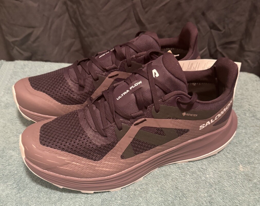 Scarpe da trail running Salomon Ultra Flow Gore Tex da donna taglia 9 5 viola stringate