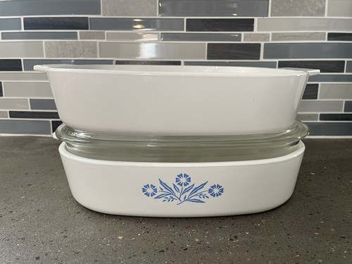 Blue Cornflower VNTG 10" Casserole P16B Domed Lid A12C Corning Ware Pyrex EUC - Picture 3 of 6