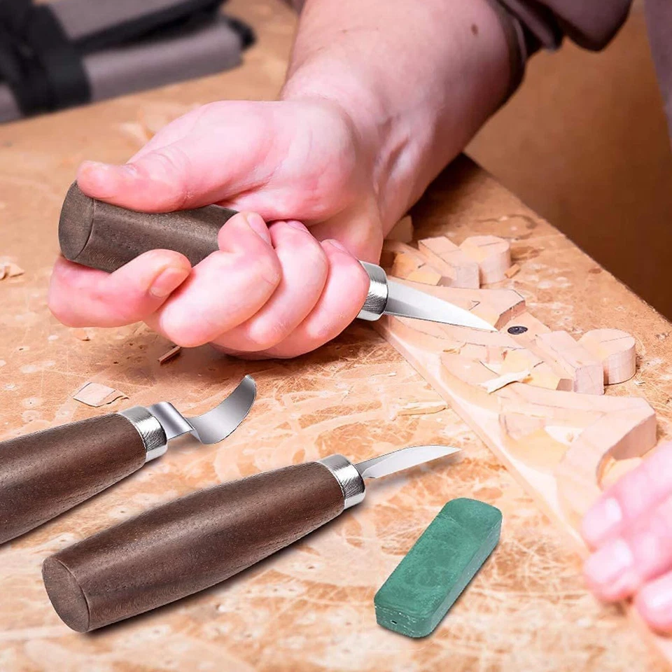 10/12 Wood Carving tools Woodworking Whittling Chisel Cutter Chip Hand Tool kit - image 3 of 4