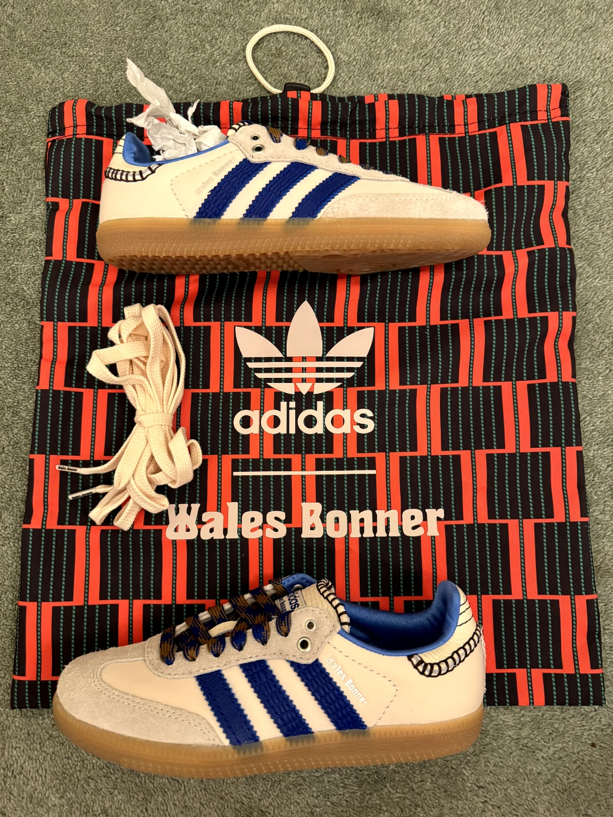 Size 3 - adidas Wales Bonner x Samba Nylon Wonder Clay Royal Blue