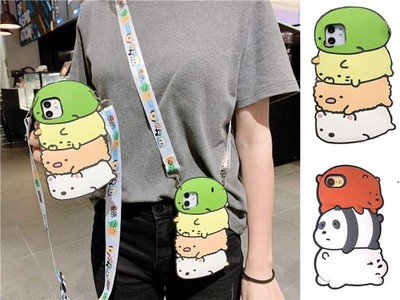 3D Happy Bear Panda Soft Cover Case For Motorola Moto Edge One Plus Strap Skin