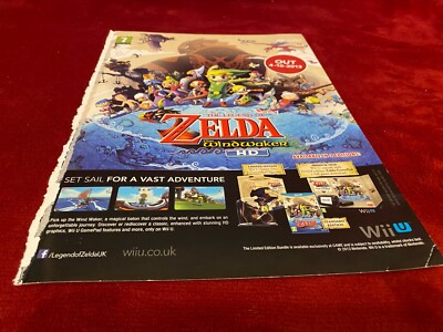 GAME6 GAME ADVERT 11X8 NINTENDO WII U : ZELDA THE WIND MAKER HD