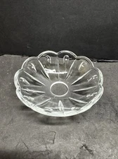 Vintage (4") PRESSED l CRYSTAL Bobeche Chandelier Parts cups W/ 10 SILVER  pins