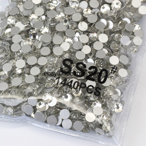 1440pcs 5mm ss20 Crystal Glass Flatback Rhinestones Gems Nail Art Crafts Beads - Picture 20 of 75
