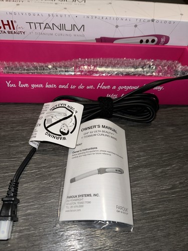 CHI For ULTA Titanium Curling Wand 1 Inch Barrel Pink New - Picture 5 of 8