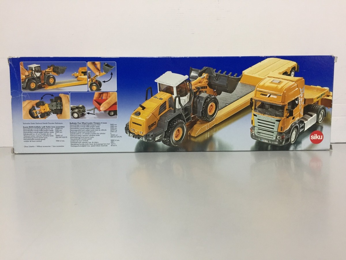 Scania R620 truck & Liebherr 580 loader 1/50 die-cast model Scania R620 truck & Liebherr 580 loader 1/50 die-cast model