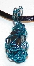 UNIQUE HAND-CRAFTED COPPER WIRE WRAPPED MAGNETIC HEMATITE PENDANT  1-3/8 INCHES