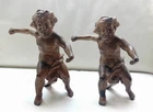 Statue Figurine Couple Cherub Cherubs Antimony 1.7 Kg Weight Each 17.5 Cm (H)