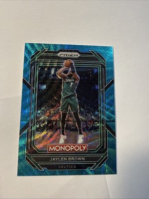 2022/23 Panini Monopoly Jaylen Brown #5 Boston Celtics Blue Teal Wave Prizm