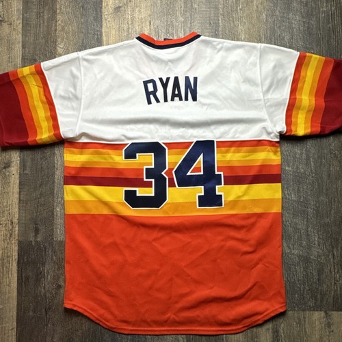 Vtg Majestic Nolan Ryan 1986 Houston Astros Rainbow Cooperstown Jersey Size XL - Picture 10 of 12