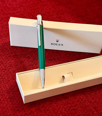 Rolex Emerald Green Oyster Ballpoint Pen Refillable Advertising Gift - Full Box