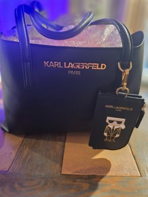 Karl Lagerfeld Paris Louise Tote Black Leather