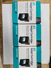 Lot of 3 Wexford Black Ink Cartridges HP 61
