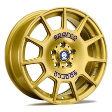 4 x Sparco Terra Alloy Wheels, Race Gold (Blue) - 17x7.5'', ET48, 5x100 PCD