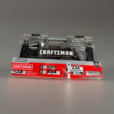 Craftsman Overdrive 64pc Mechanics Tool Set Ratchet Socket Hex Key Hard Case