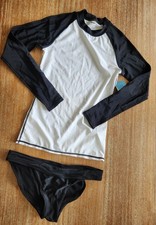 NEW Old Navy Women s Rashguard XS Swim Top X-Small Black White Bikini Bottoms S