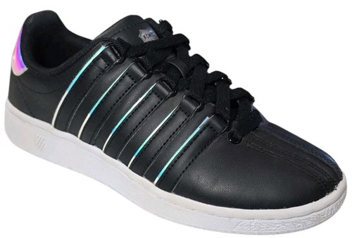 K-Swiss Classic VN Leather Womens Size 6 Tennis Shoes Sneakers Black Irridescent