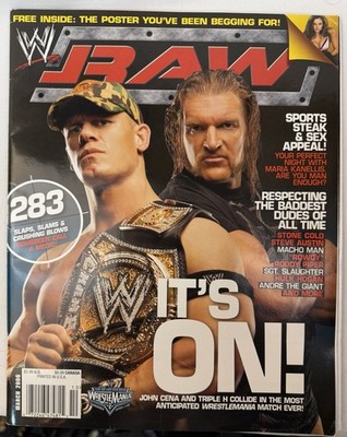 WWE RAW MAGAZINE March 2006 TRIPLE H JOHN CENA COVER  MARIA KANELLIS POSTER